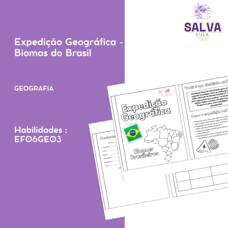 Expedição Geográfica – Biomas Brasileiros: Investigando os Impactos das Mudanças Climáticas | Aprendizagem Baseada em Investigação com Gamificação | Geografia | 6º ano ao Ensino Médio