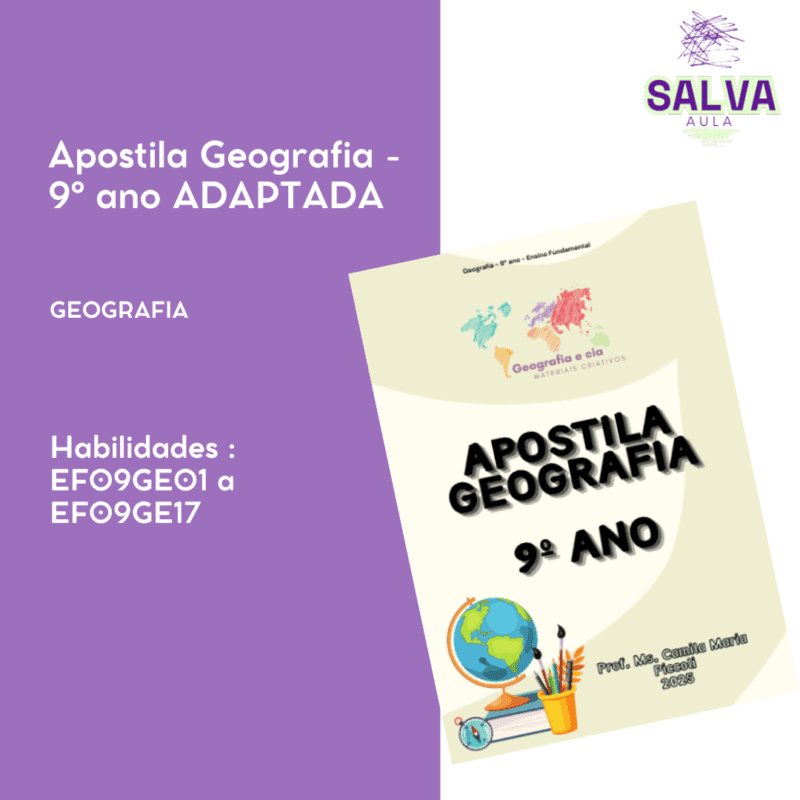 Apostila ADAPTADA Geografia 9º ano Ensino Fundamental!