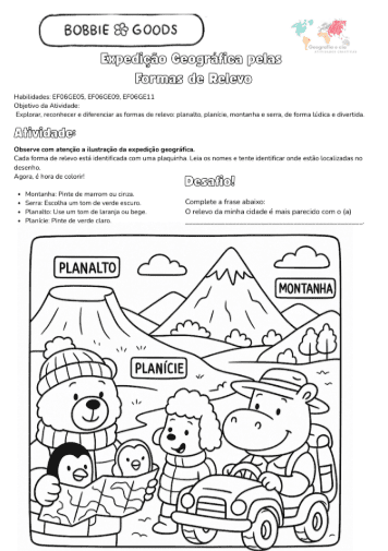 Expedição Geográfica pelas Formas de Relevo - Boobie Goods - Imagem 2