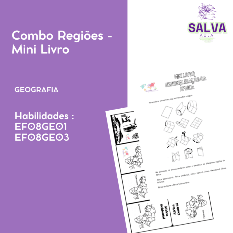 Combo Regiões (América, África, Ásia, Europa e Brasil) - Mini livros!