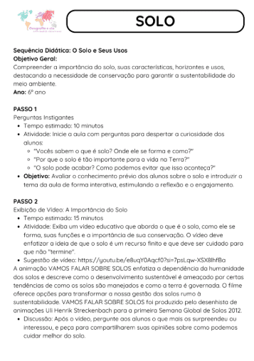 Sequência Didático - Usos do Solo! - Imagem 3