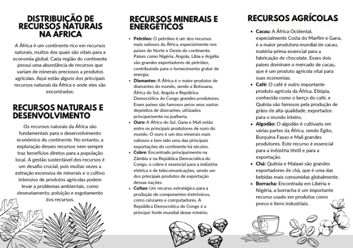 Recursos naturais da África - Folder explicativo! - Imagem 2