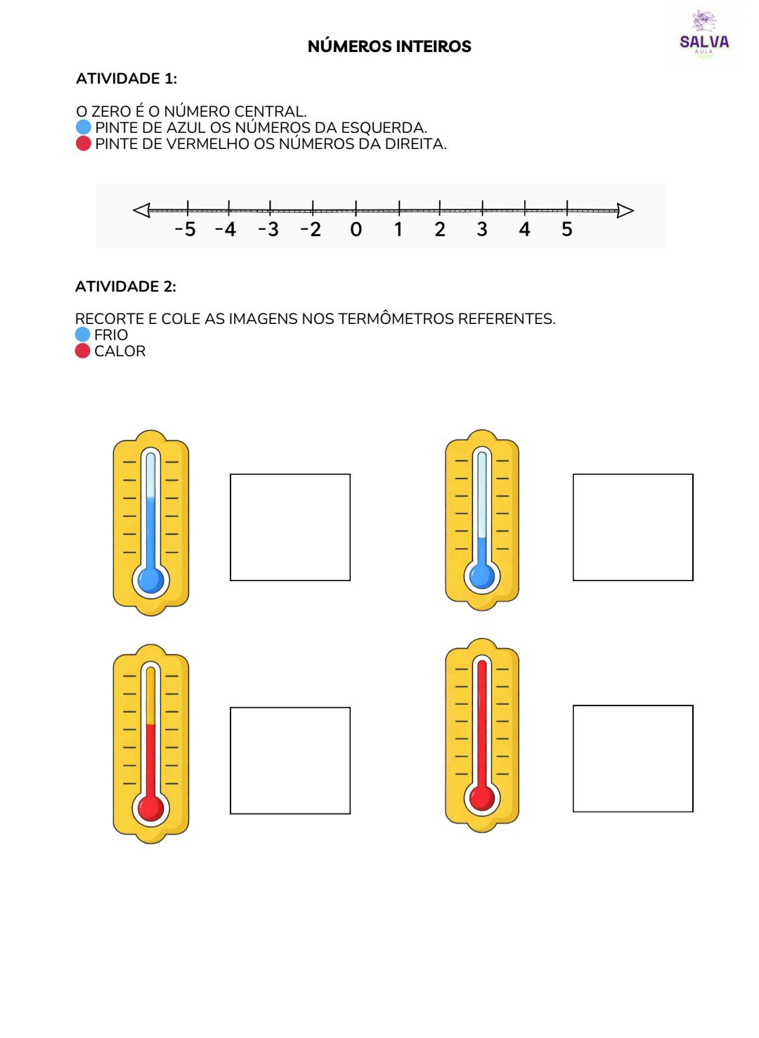 Números inteiros - Atividade Adaptada - Imagem 2