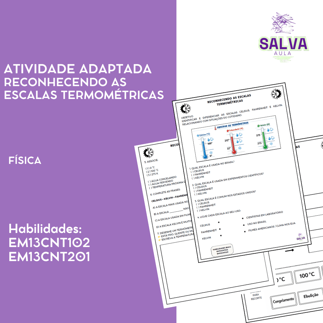 Reconhecendo as Escalas de Temperatura - Atividade Adaptada