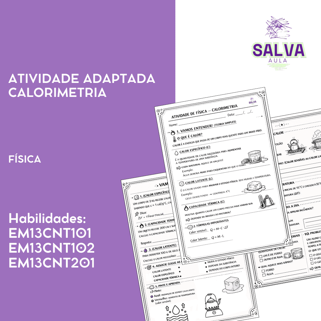 Atividade Adaptada de Física - Calorimetria