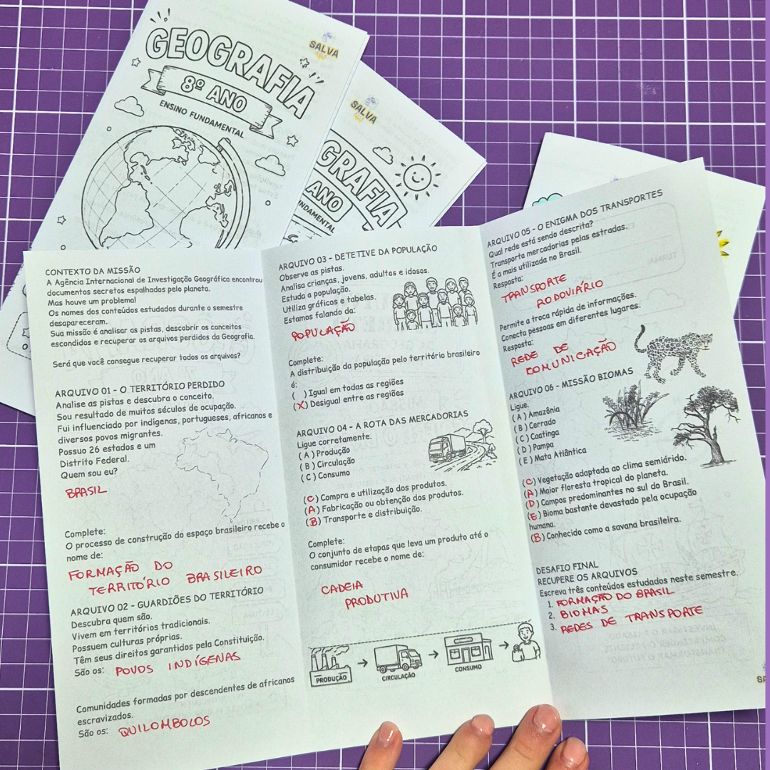 Kit de Folders de Revisão - Atividades de Revisão do 1º Semestre - Fundamental II - Imagem 3
