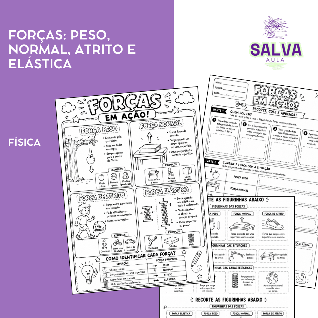 Atividade de Física - Forças: Peso, Normal, Atrito e Elástica